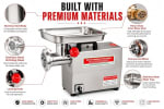 Electric Full SS Meat Mincer with Copper Motor No.22 (Capacity: 220kg/hr | Rpm: 190) — view 5