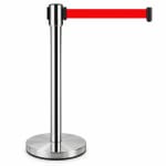 Silver Queue Manager with Red Tape - Tape Model - Single Pole — view 1