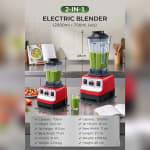 Electric Commercial Blender 4500W with 2000ml Jar + Extra 700ml Jar - Red - New Model — view 2