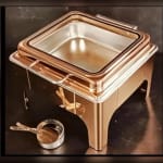 Chafing Dish Square 6L with Gel Based Heating + Transparent Lid + Hydraulic Soft Close (1 GN Pan of 2/3 65mm) — view 4