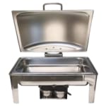 Chafing Dish Rectangle 9L Silver with Gel Based Heating + Matt Top Finish + Hydraulic Soft Close (2 GN Pans of 1/2 65mm each) — view 5