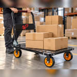 Premium Metal Foldable Black Cart Trolley - Big | 90 x 60 cm — view 2