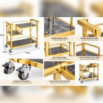 Premium 2 Layer Golden Rectangle Service Trolley with Ceramic Finish Top & Built-in Heating Slot — view 3
