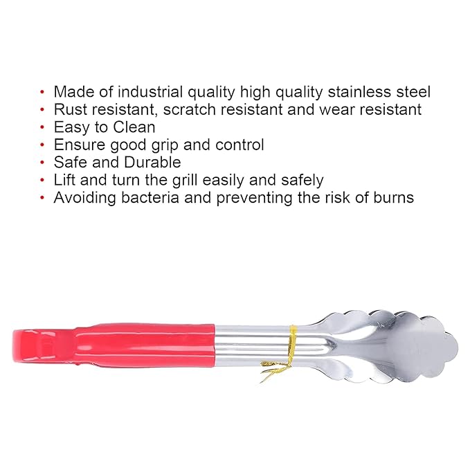 PVC Vinyl Coated SS Tong with Mirror Finish 12" — view 9