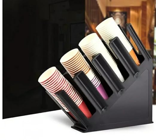 ABS Fibre Slanting 4 Slot Cup Holder - Black — view 3