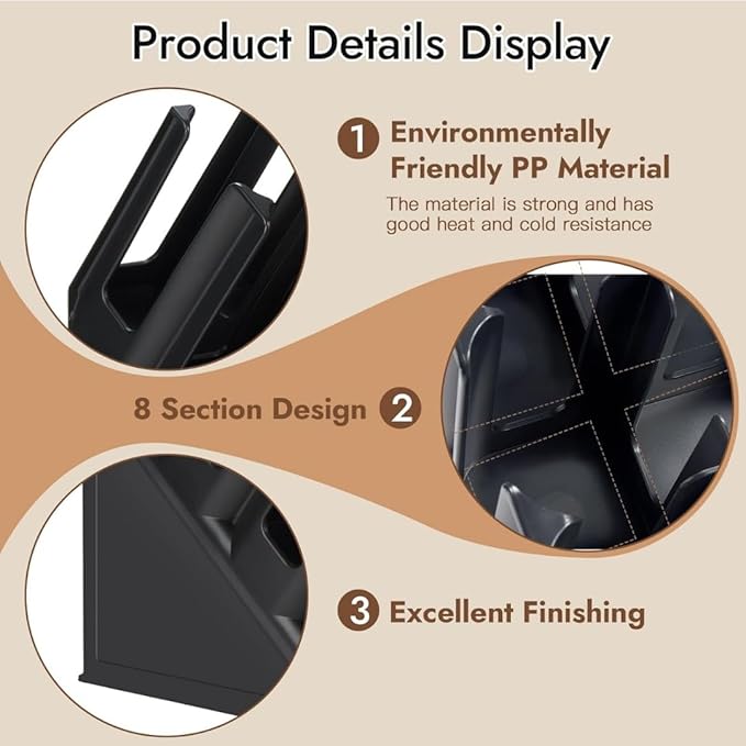 ABS Fibre Slanting 4 Slot Cup Holder - Black — view 4