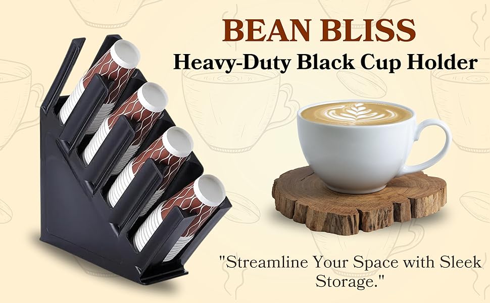 ABS Fibre Slanting 4 Slot Cup Holder - Black — view 6