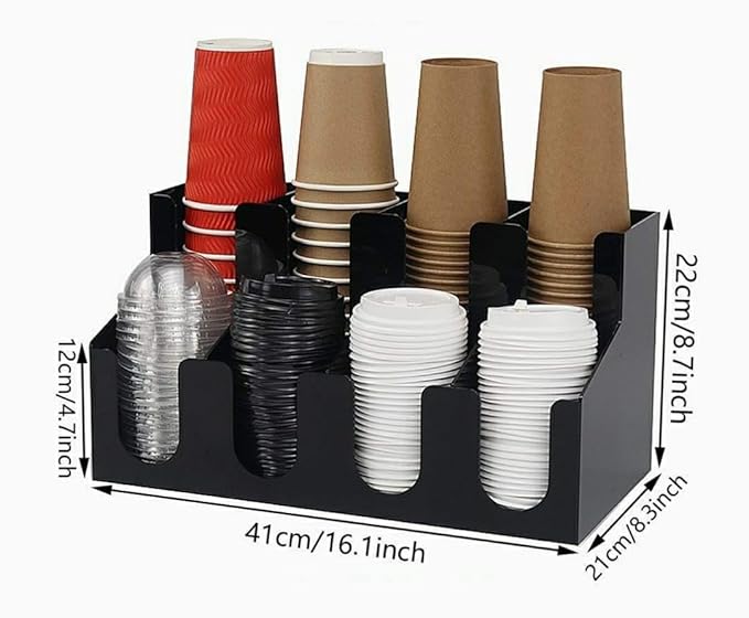ABS Fibre 8 Slot Cup Holder - Black — view 2