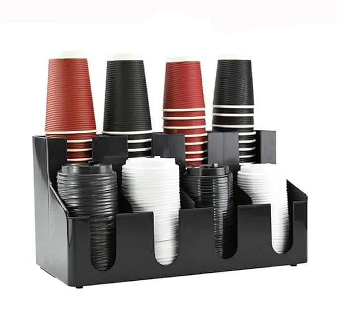 ABS Fibre 8 Slot Cup Holder - Black — view 3