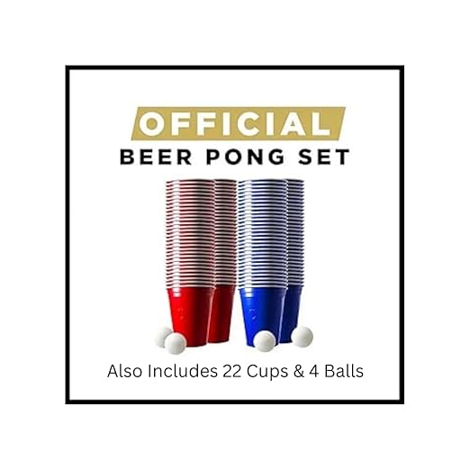 Beer Pong Game Set with Table Mat (22 Cups & 4 Balls) — view 6