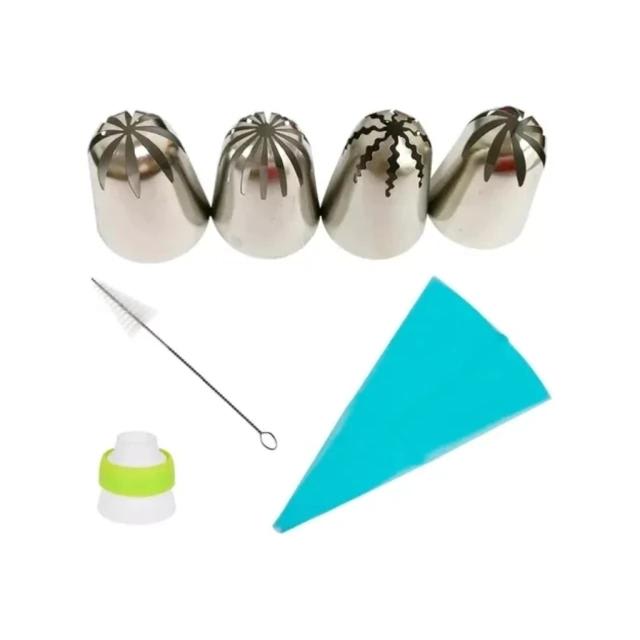 SS Balloon Nozzle 4pc with Decorater + Brush + Silicon Piping Bag - YG34 — view 10