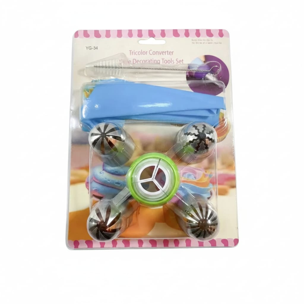 SS Balloon Nozzle 4pc with Decorater + Brush + Silicon Piping Bag - YG34 — view 11