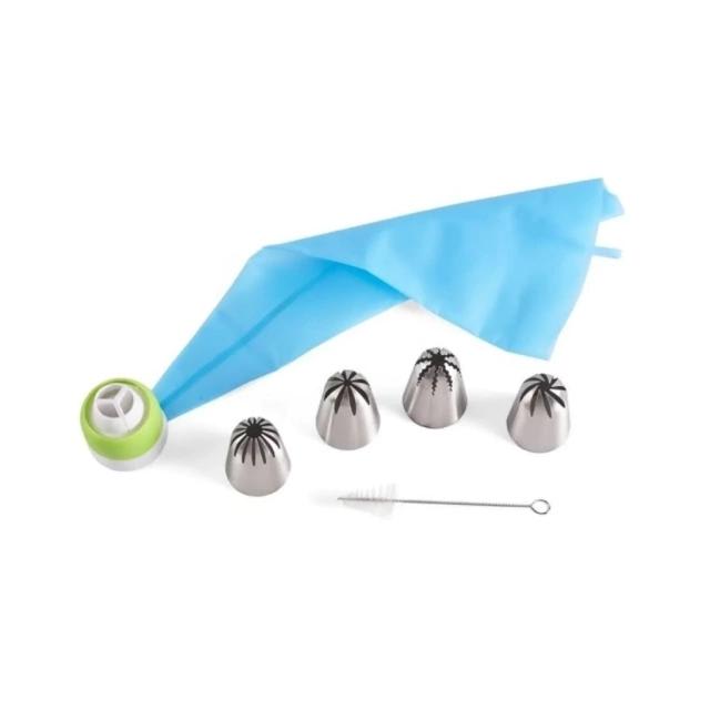 SS Balloon Nozzle 4pc with Decorater + Brush + Silicon Piping Bag - YG34 — view 9
