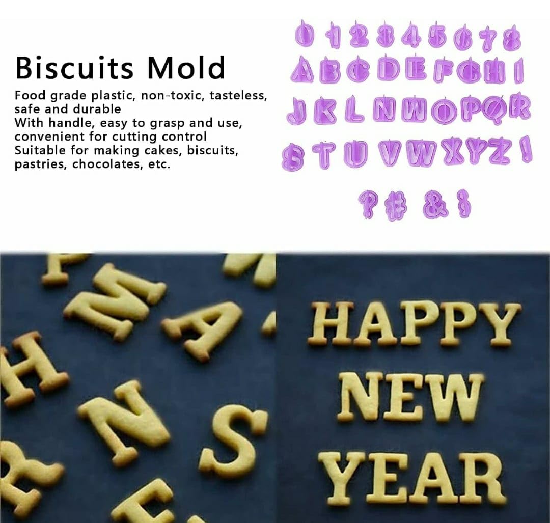 Plastic Cookie Cutter 40pp (A-Z, 0-9 & 4 Flower Designs) — view 5