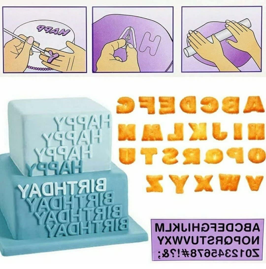 Plastic Cookie Cutter 40pp (A-Z, 0-9 & 4 Flower Designs) — view 6