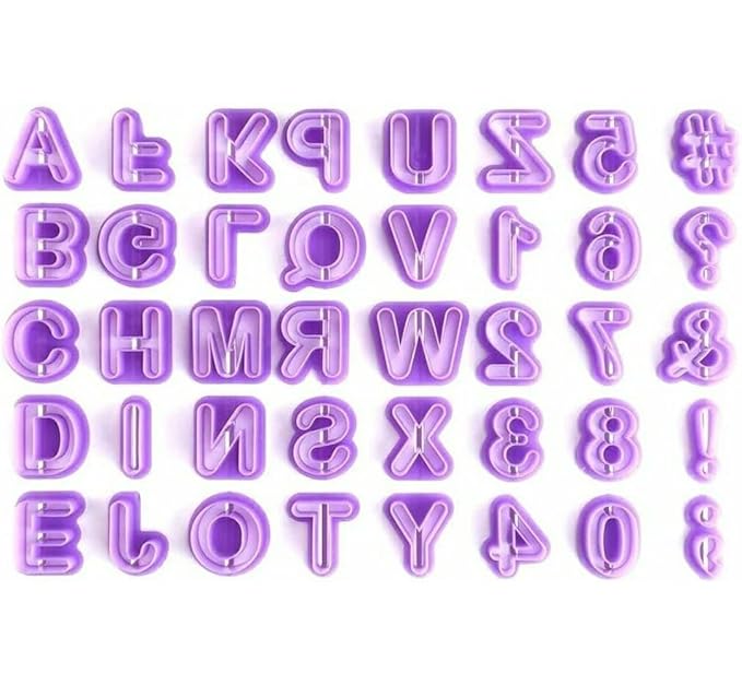 Plastic Cookie Cutter 40pp (A-Z, 0-9 & 4 Flower Designs) — view 9