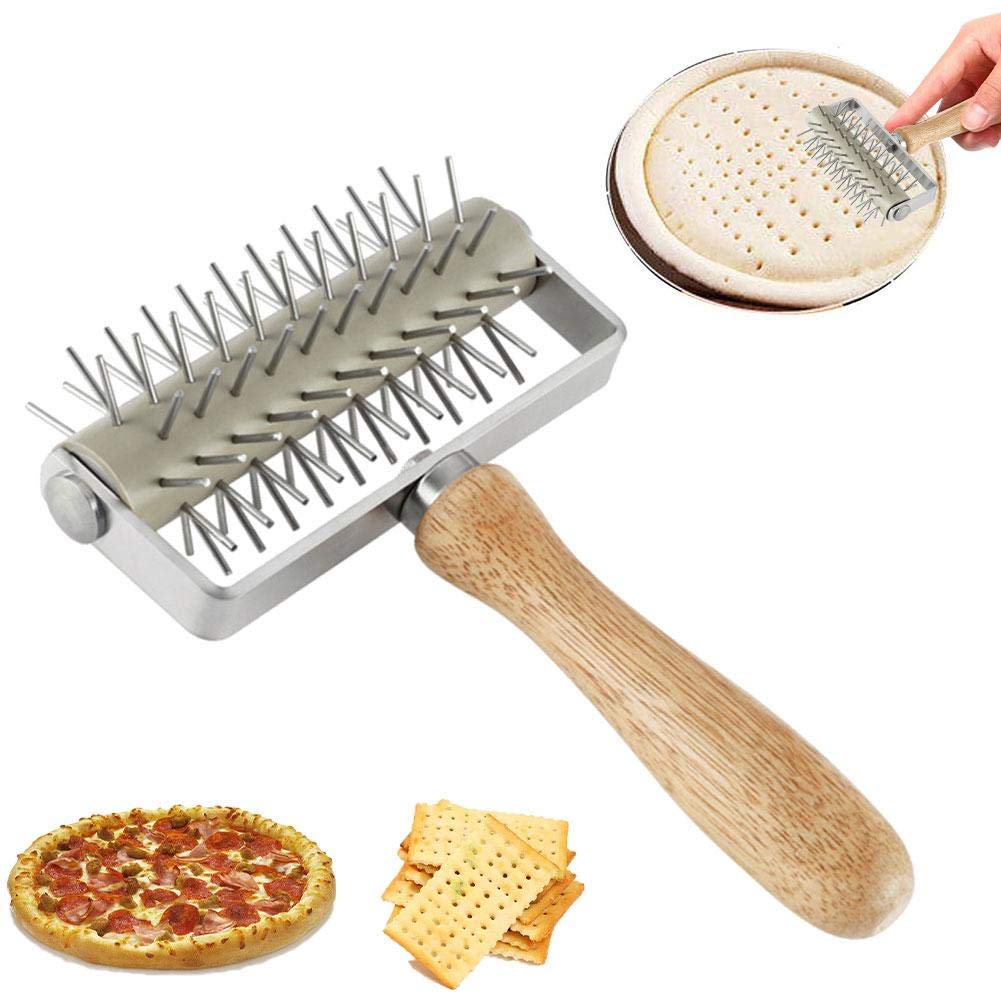 Wooden Handle SS Pizza Docker — view 3