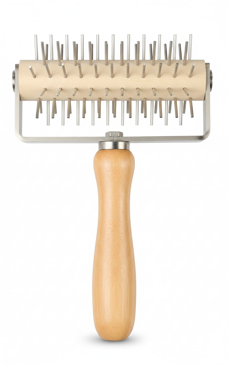 Wooden Handle SS Pizza Docker — view 6
