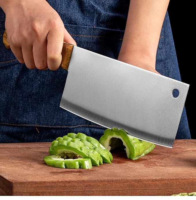 Super Heavy Wooden Handle SS Bone Chopper - 10" — view 5