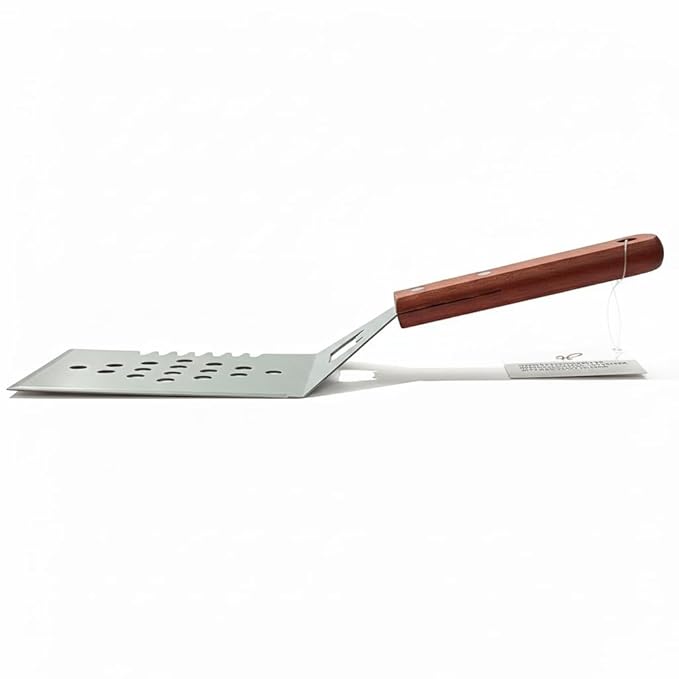 Wooden Flat Handle SS Rectangle Lifter + Scraper with Side Teeth 19x10cm — view 7