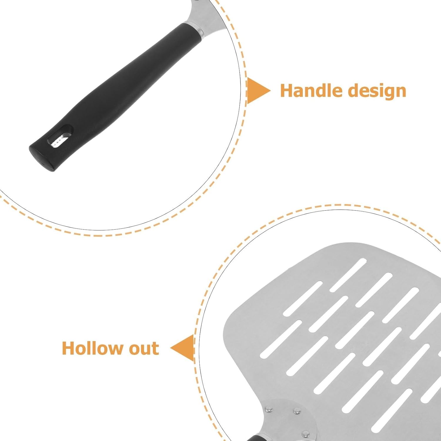 Plastic Black Handle SS Square Lifter 25x25cm — view 4