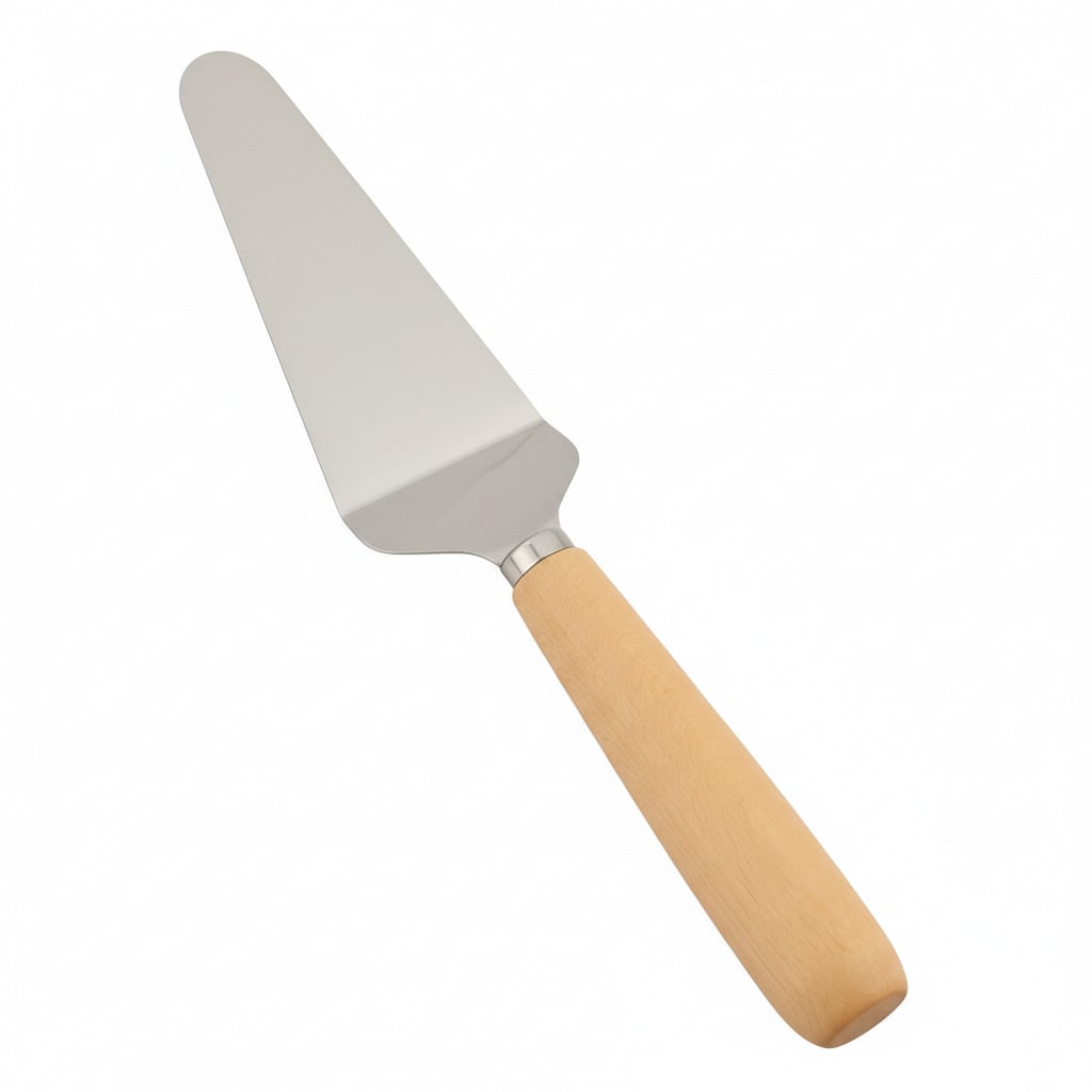 Wooden Round Handle SS Triangle Lifter Plain - No.22