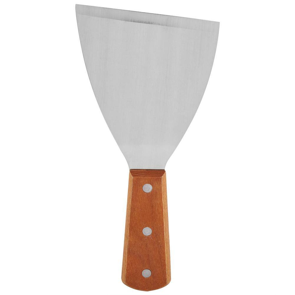 Wooden Flat Handle SS U Shaped Cross Angled Scrapper - No.32