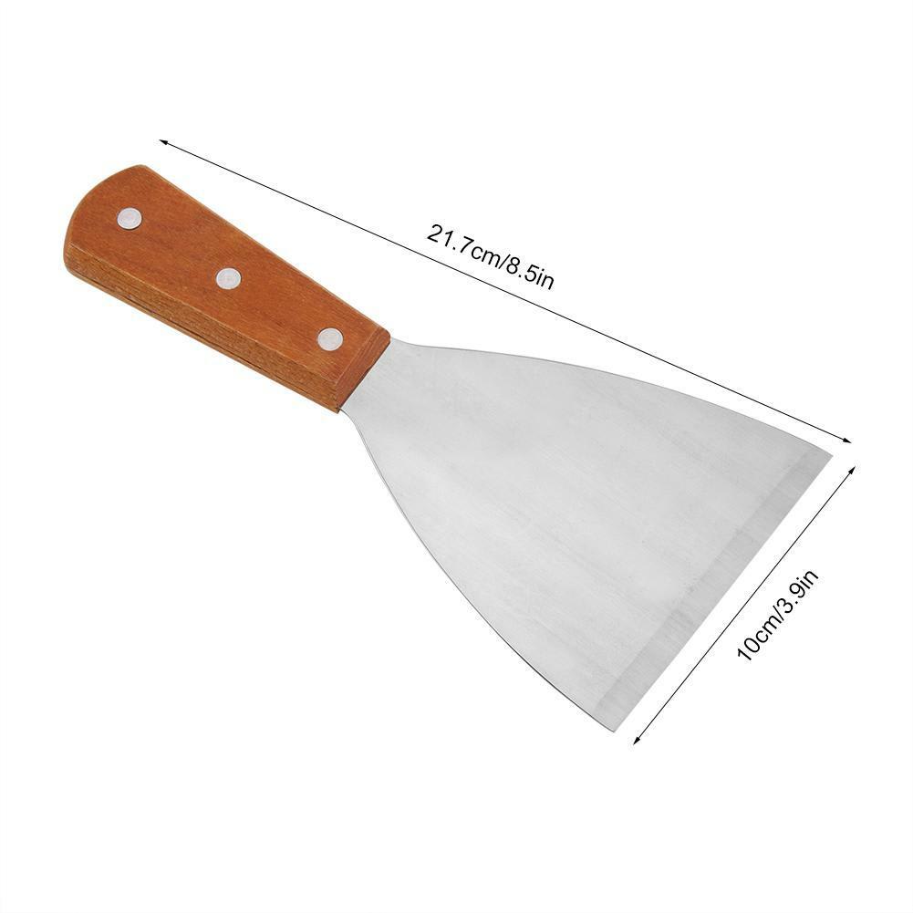 Wooden Flat Handle SS U Shaped Cross Angled Scraper - No.32 — view 2