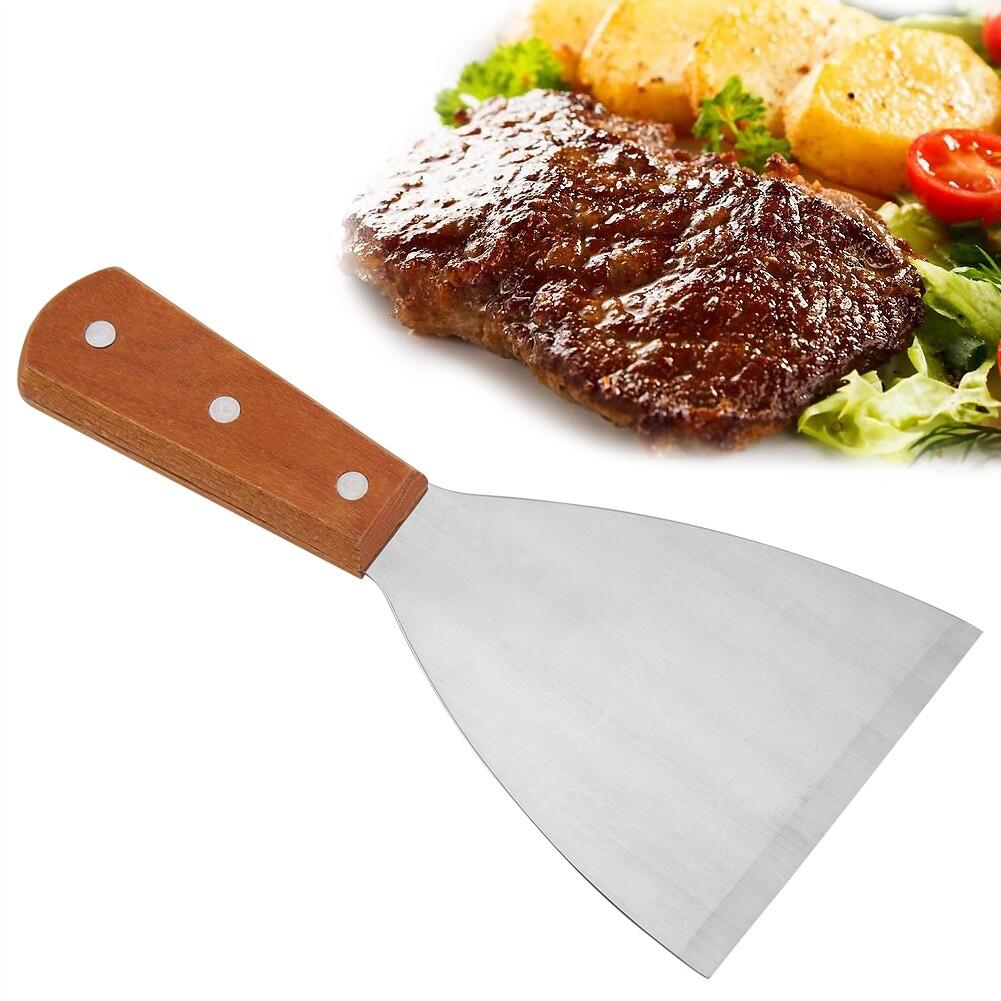 Wooden Flat Handle SS U Shaped Cross Angled Scraper - No.32 — view 4