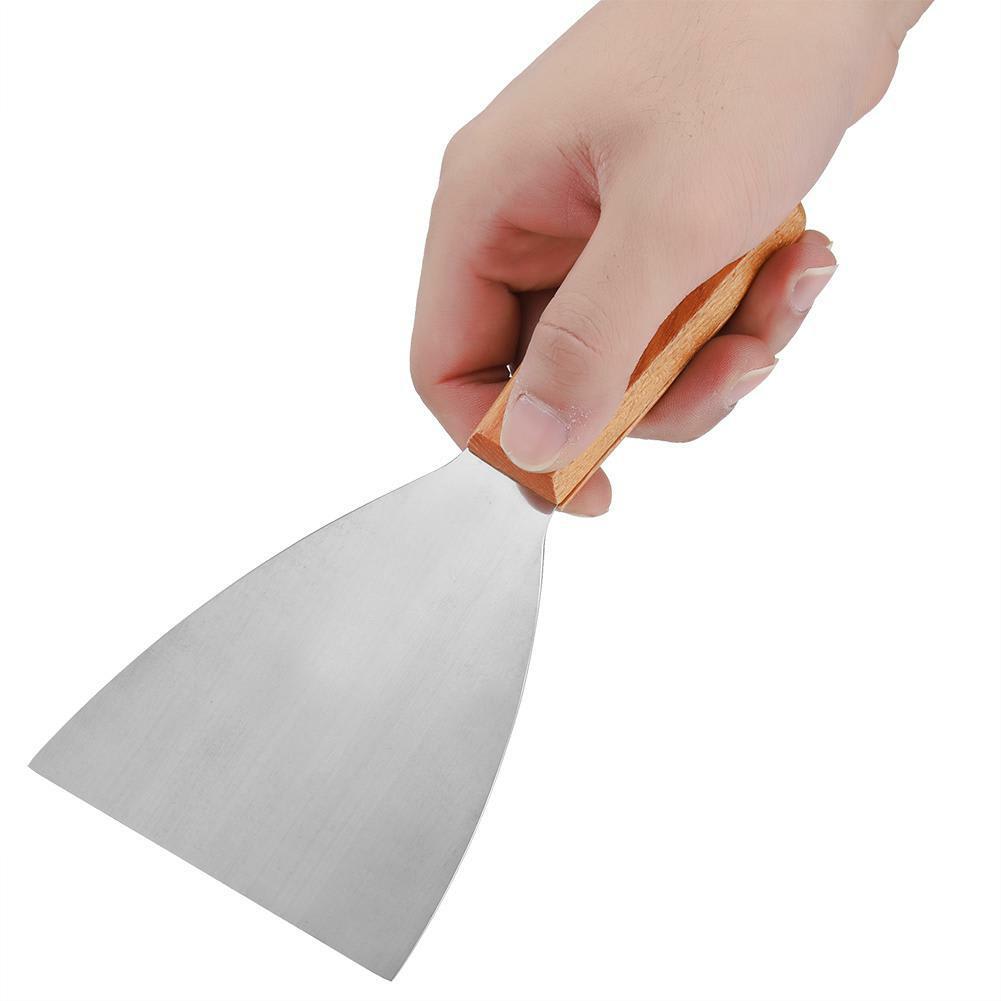 Wooden Flat Handle SS U Shaped Cross Angled Scraper - No.32 — view 7