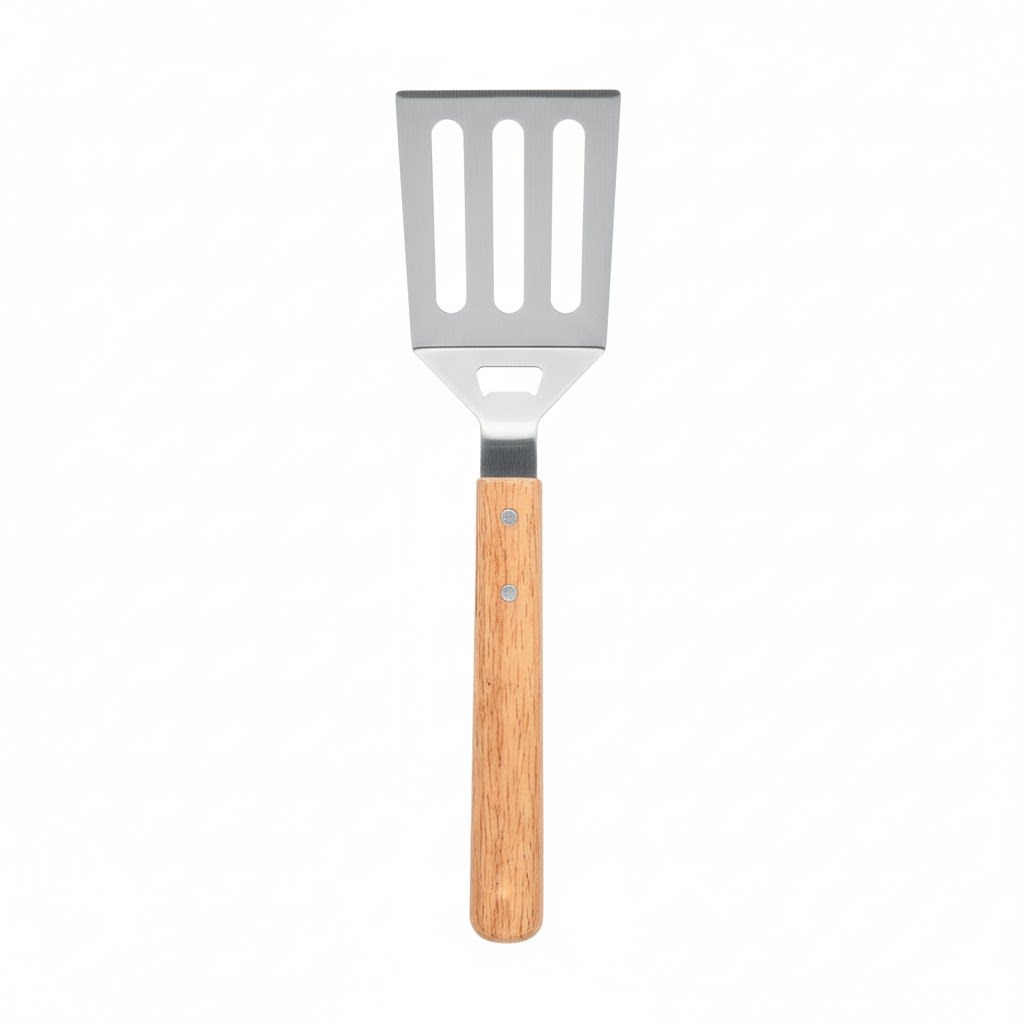 Wooden Flat Handle SS Rectangle Lifter with 4 Holes - No.30 — view 7