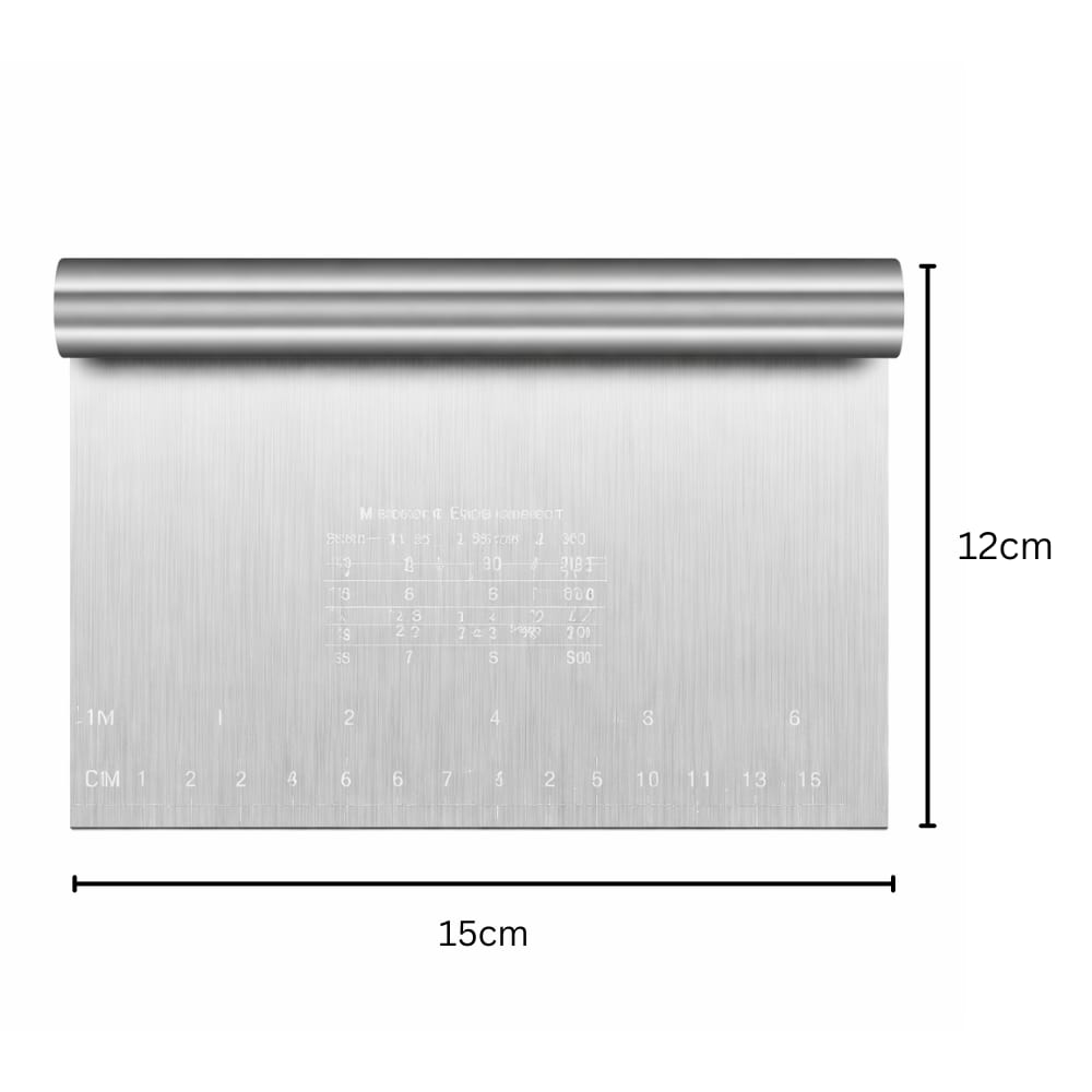 Full SS Dough Scraper with Markings 15cm — view 2
