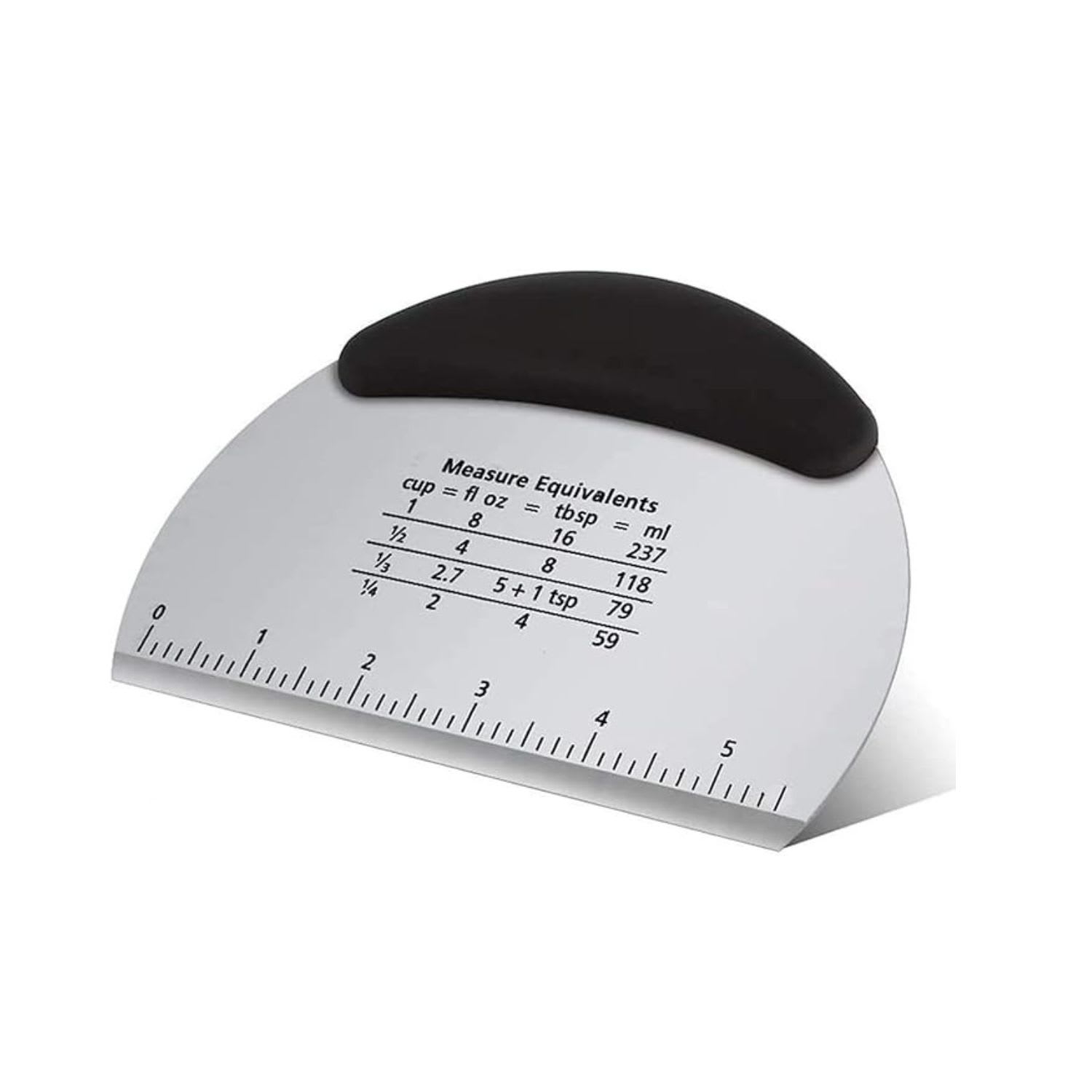 SS Dough Pastry Cutter with Measuring Scale - Black