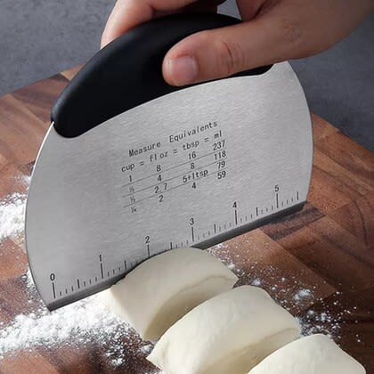 SS Dough Pastry Cutter with Measuring Scale - Black — view 6
