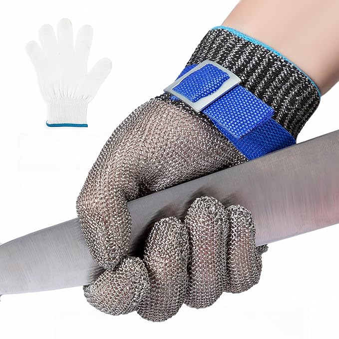 Metal Wired Cut Resistant Prodective Hand Gloves XL