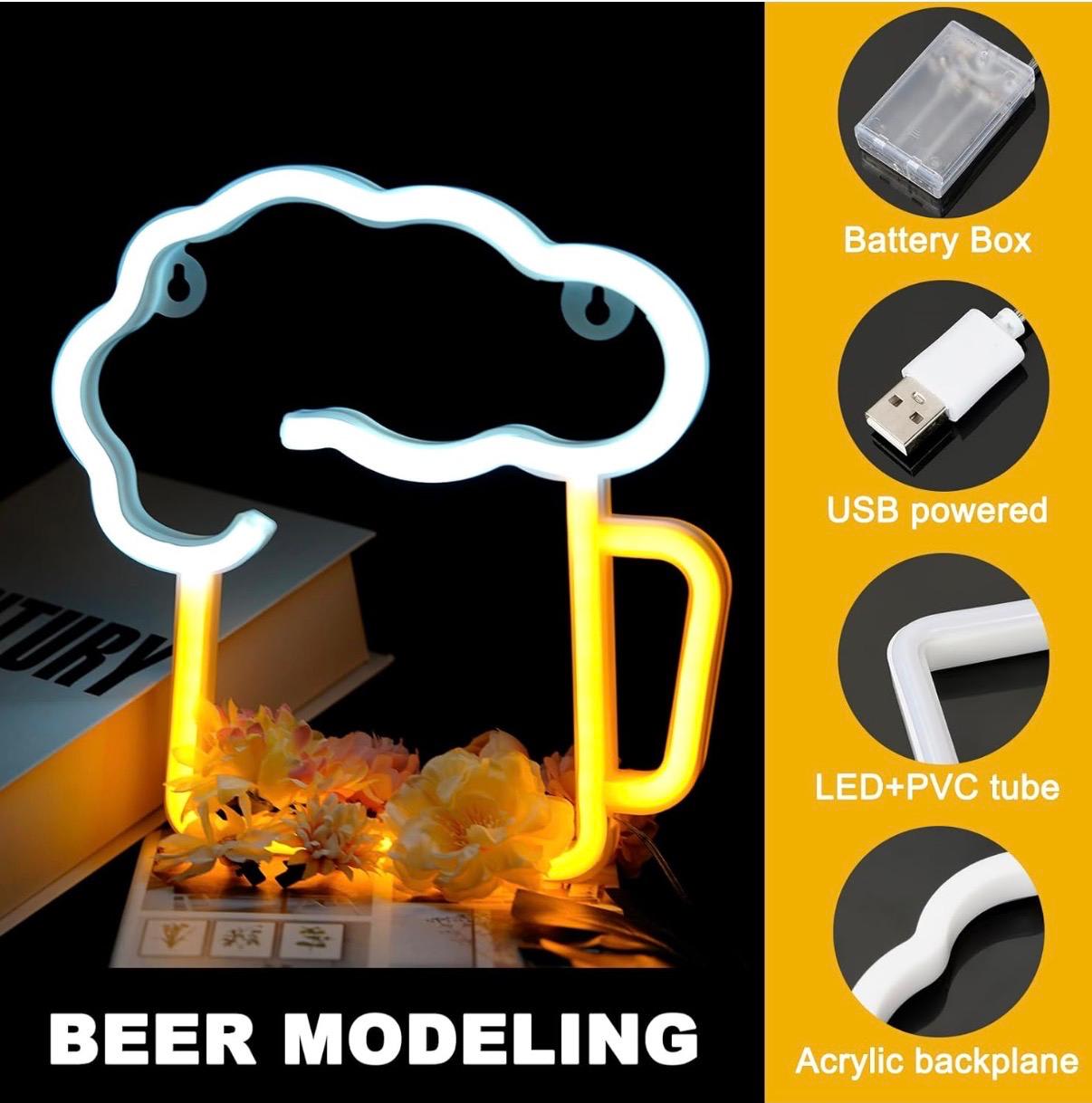Neon LED Multicolor Sign Board - "Beer Sign" — view 6