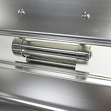 Chafing Dish Round 6L Silver with Gel Based Heating + Matt Top Finish + Hydraulic Soft Close (1 GN Pan of 65mm) — view 6