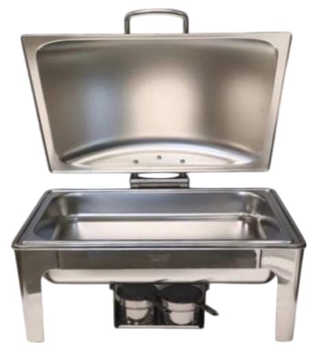 Chafing Dish Rectangle 9L Silver with Gel Based Heating + Matt Top Finish + Hydraulic Soft Close (2 GN Pans of 1/2 65mm each) — view 7