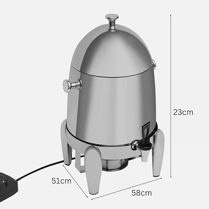 Full SS Tea/Coffee/Panipuri Urn Dispenser 12L- Hot Gel Based + Cold SS Ice Stick - Dome Shaped — view 2