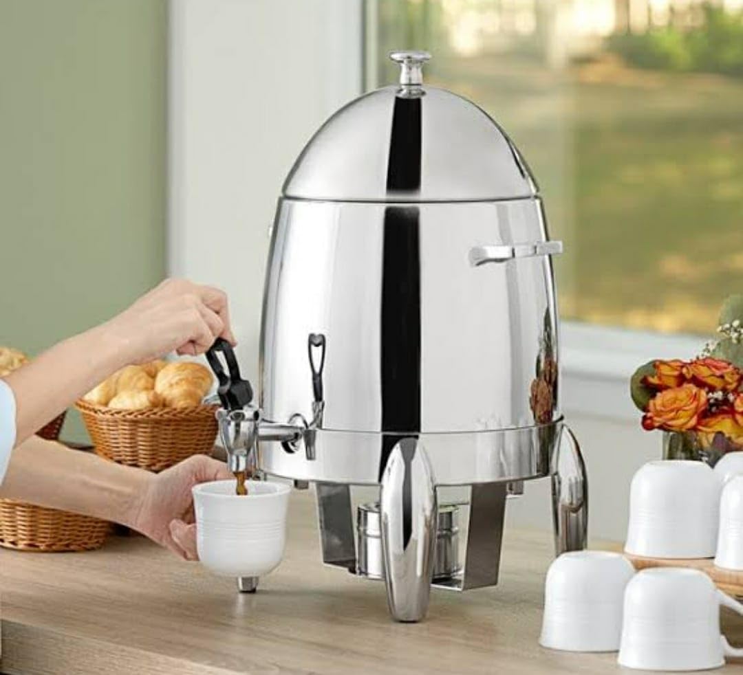 Full SS Tea/Coffee/Panipuri Urn Dispenser 12L- Hot Gel Based + Cold SS Ice Stick - Dome Shaped — view 3