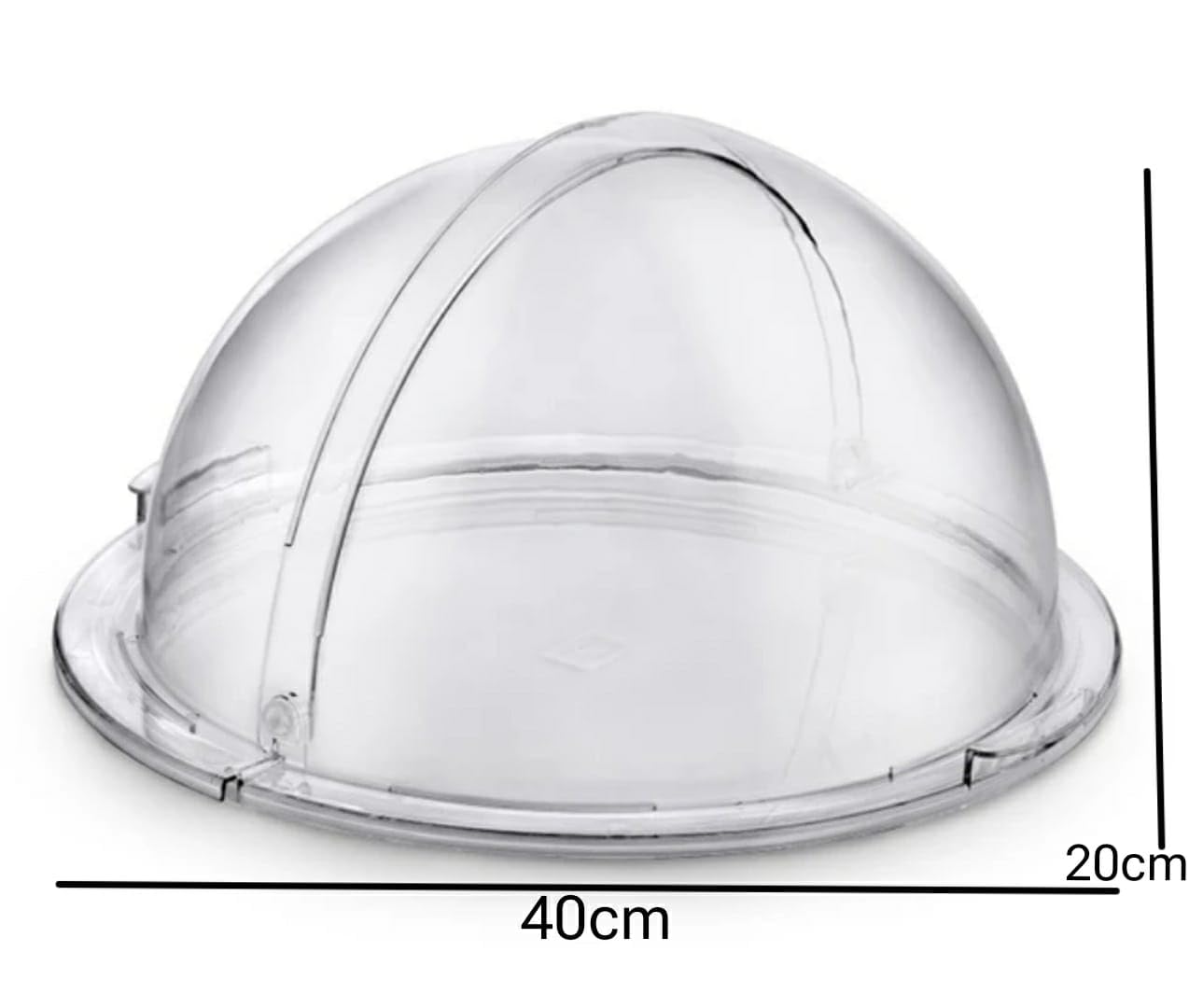 PC Transparent Round Roll Top Lid - 40cm — view 2