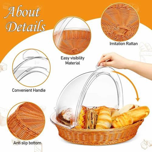 PC Transparent Round Roll Top Lid - 40cm — view 6