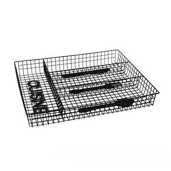 Thick Metal Wire Rectangle Cutlery Holder 4 Compartments - Black — view 9