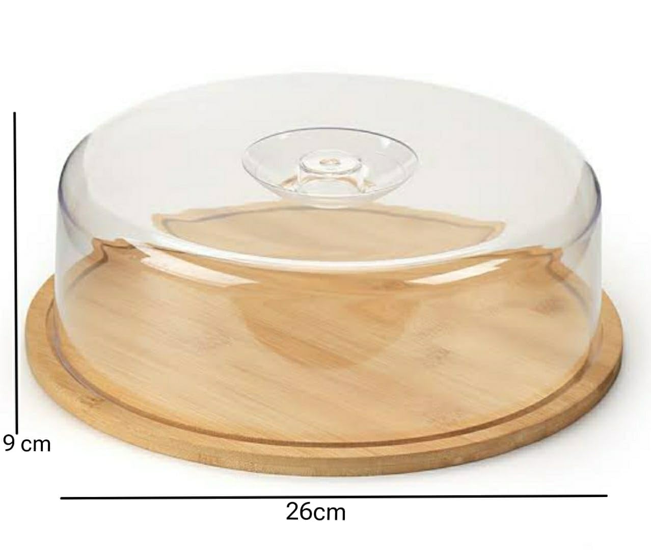 Wooden Bamboo Round Food Tray with Acrylic Lid — view 2