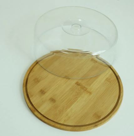 Wooden Bamboo Round Food Tray with Acrylic Lid — view 6