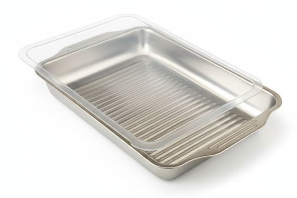 SS Baking Tray with Side Ears & Top PC Cover - 40x30cm — view 5