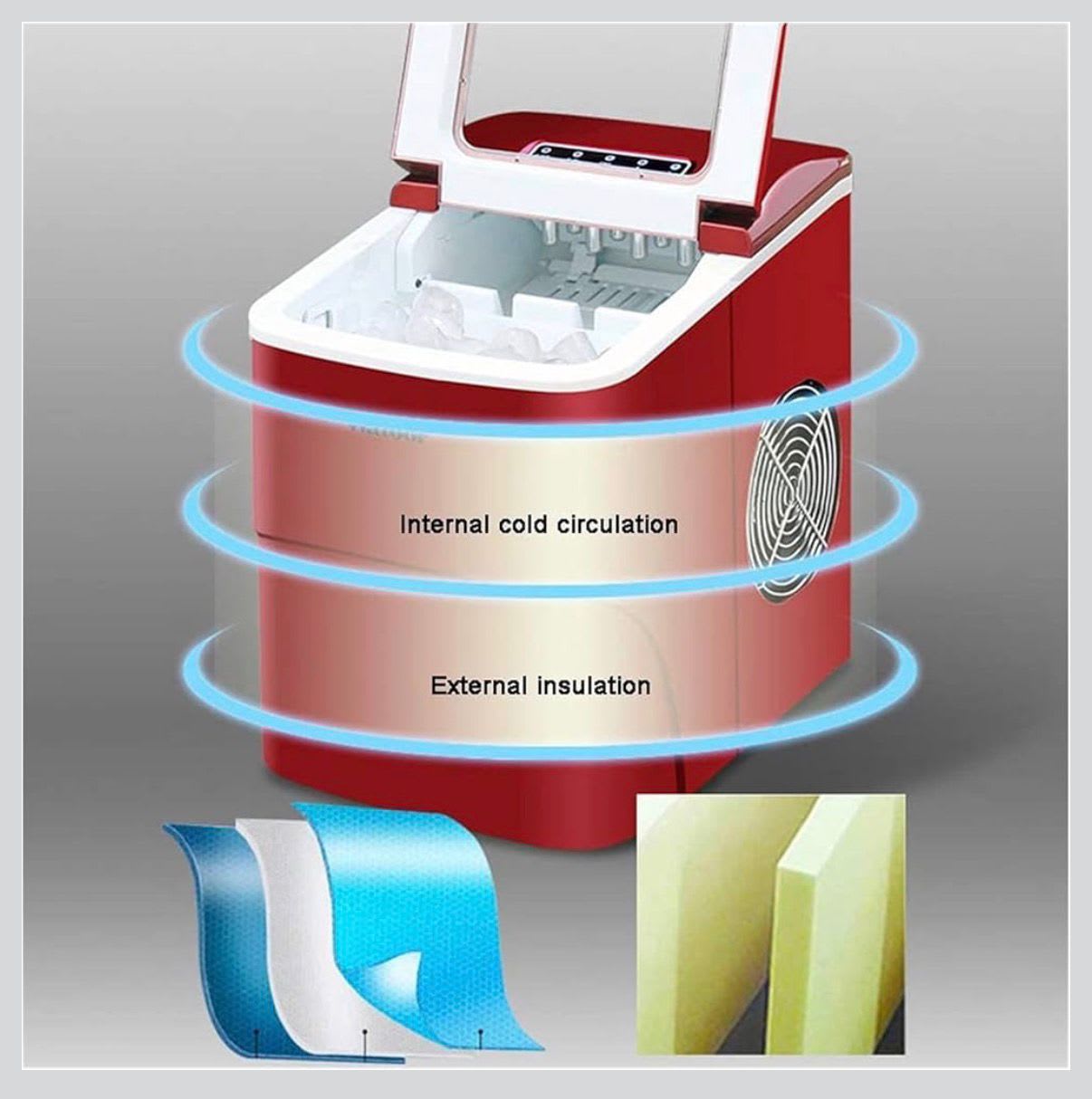 Electric MS Red Body Ice Cube Maker - 5kg/day — view 6