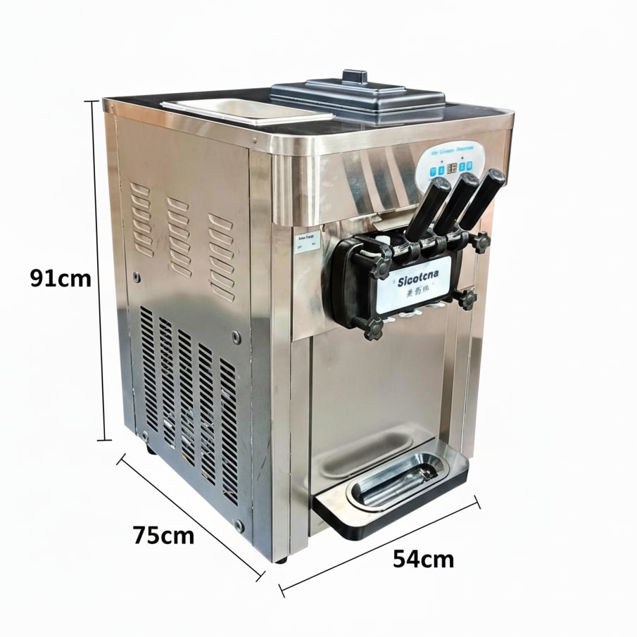 Electric SS Table Top Softy Machine - Double Compressor (3 Nozzles) — view 2
