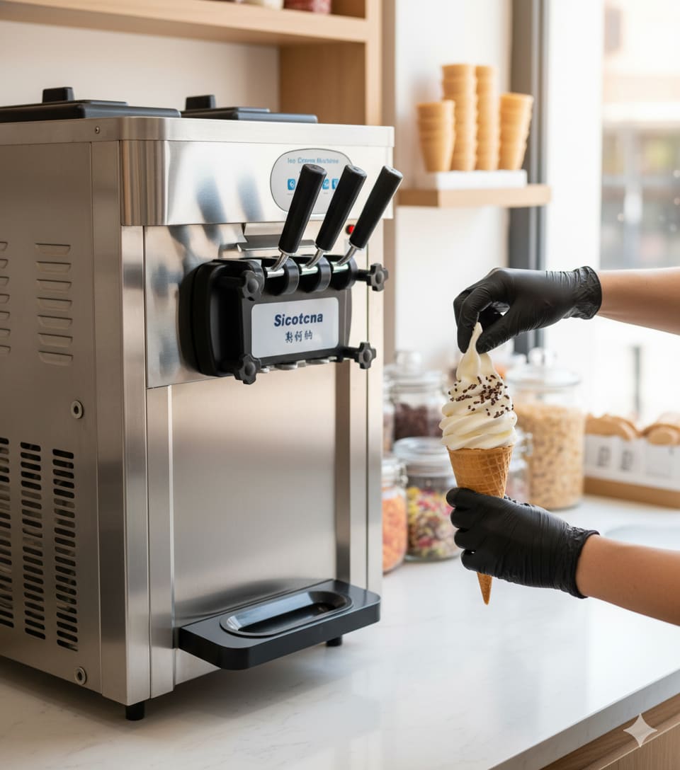 Electric SS Table Top Softy Machine - Double Compressor (3 Nozzles) — view 4