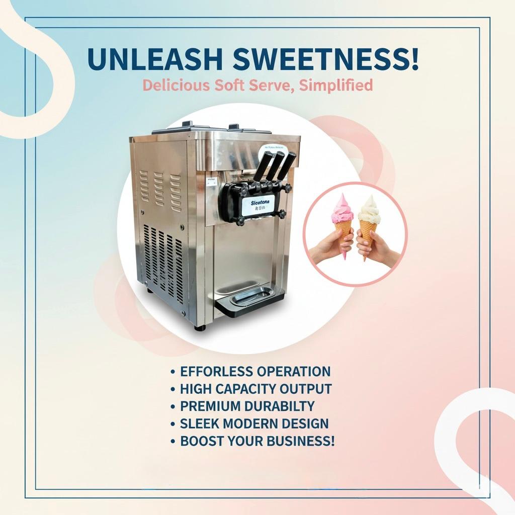 Electric SS Table Top Softy Machine - Double Compressor (3 Nozzles) — view 5